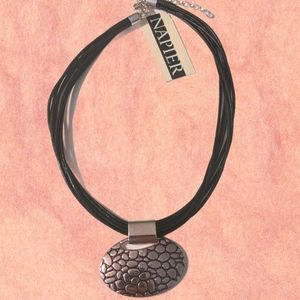 Napier Adjustable Leather Pendant Necklace